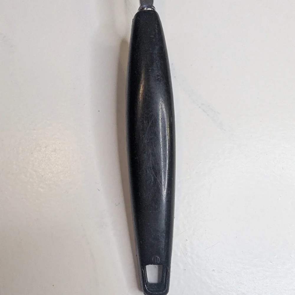 Foley Vintage Slotted Spatula Chrome Plated Angled Black Handle USA 13” Flipper